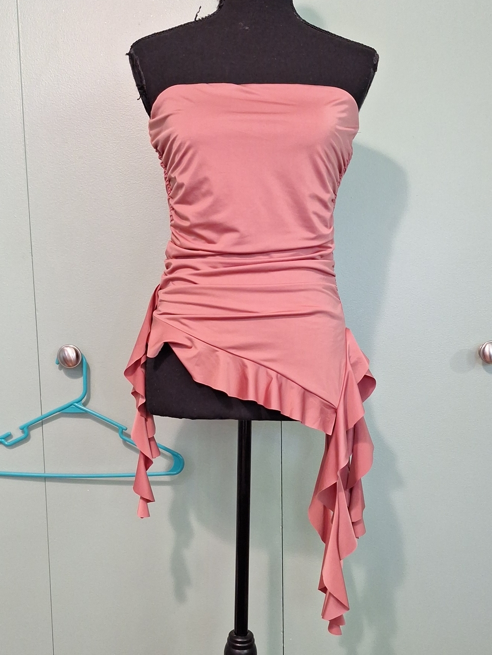 Thirty Thirty Pink Jellyfish Ruffle Strapless  Shirt Size Large